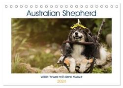 Australian Shepherd - volle Power mit dem Aussie (Tischkalender 2024 DIN A5 quer), CALVENDO Monatskalender