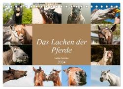 Das Lachen der Pferde - Lustige Gesichter (Tischkalender 2024 DIN A5 quer), CALVENDO Monatskalender