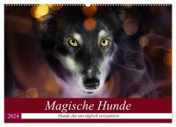 Magische Hunde - Hunde die uns täglich verzaubern (Wandkalender 2024 DIN A2 quer), CALVENDO Monatskalender