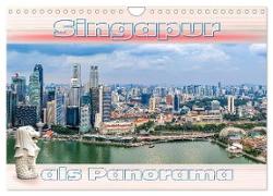 Singapur als Panorama (Wandkalender 2024 DIN A4 quer), CALVENDO Monatskalender