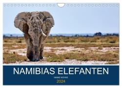 Namibias Elefanten (Wandkalender 2024 DIN A4 quer), CALVENDO Monatskalender
