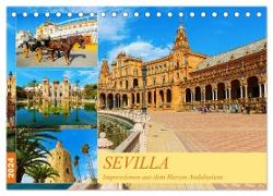Sevilla - Impressionen aus dem Herzen Andalusiens (Tischkalender 2024 DIN A5 quer), CALVENDO Monatskalender