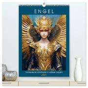 Engel. Goldverzierte Schönheiten in zeitloser Eleganz (hochwertiger Premium Wandkalender 2024 DIN A2 hoch), Kunstdruck in Hochglanz