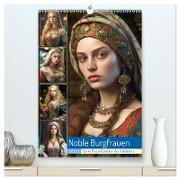 Noble Burgfrauen. Starke Persönlichkeiten des Mittelalters (hochwertiger Premium Wandkalender 2024 DIN A2 hoch), Kunstdruck in Hochglanz