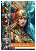 Antike Amazonen. Furchtlose Fantasy-Kriegerinnen (Tischkalender 2024 DIN A5 hoch), CALVENDO Monatskalender