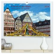 Frankfurt am Main Wolkenkratzer und Fachwerk (hochwertiger Premium Wandkalender 2024 DIN A2 quer), Kunstdruck in Hochglanz