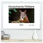 Deutschlands Wildtiere (hochwertiger Premium Wandkalender 2024 DIN A2 quer), Kunstdruck in Hochglanz