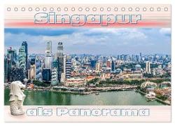 Singapur als Panorama (Tischkalender 2024 DIN A5 quer), CALVENDO Monatskalender