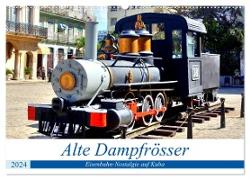 Alte Dampfrösser - Eisenbahn-Nostalgie auf Kuba (Wandkalender 2024 DIN A2 quer), CALVENDO Monatskalender