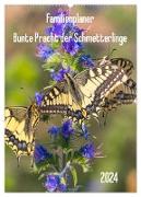 Familienplaner Bunte Pracht der Schmetterlinge (Wandkalender 2024 DIN A2 hoch), CALVENDO Monatskalender