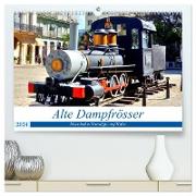 Alte Dampfrösser - Eisenbahn-Nostalgie auf Kuba (hochwertiger Premium Wandkalender 2024 DIN A2 quer), Kunstdruck in Hochglanz