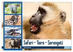 Safari - Tiere - Serengeti (Wandkalender 2024 DIN A3 quer), CALVENDO Monatskalender