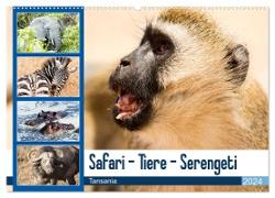Safari - Tiere - Serengeti (Wandkalender 2024 DIN A2 quer), CALVENDO Monatskalender