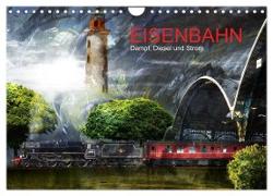 EISENBAHN - Dampf, Diesel und Strom (Wandkalender 2024 DIN A4 quer), CALVENDO Monatskalender
