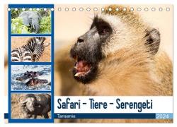Safari - Tiere - Serengeti (Tischkalender 2024 DIN A5 quer), CALVENDO Monatskalender