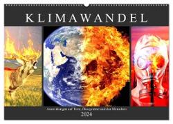 Klimawandel. Auswirkungen auf Tiere, Ökosysteme und den Menschen (Wandkalender 2024 DIN A2 quer), CALVENDO Monatskalender