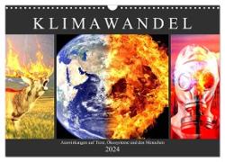 Klimawandel. Auswirkungen auf Tiere, Ökosysteme und den Menschen (Wandkalender 2024 DIN A3 quer), CALVENDO Monatskalender