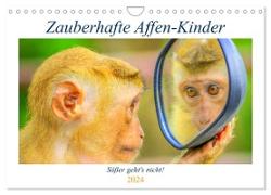 Zauberhafte Affenkinder. Süßer geht´s nicht! (Wandkalender 2024 DIN A4 quer), CALVENDO Monatskalender