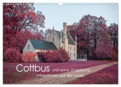 Cottbus und seine Umgebung in Infrarot (Wandkalender 2024 DIN A3 quer), CALVENDO Monatskalender