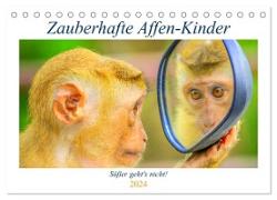 Zauberhafte Affenkinder. Süßer geht´s nicht! (Tischkalender 2024 DIN A5 quer), CALVENDO Monatskalender