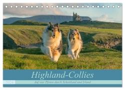 Highland-Collies - Auf vier Pfoten durch Schottland und Irland (Tischkalender 2024 DIN A5 quer), CALVENDO Monatskalender