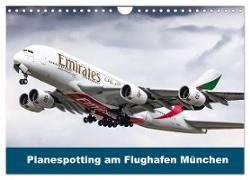 Planespotting am Flughafen München (Wandkalender 2024 DIN A4 quer), CALVENDO Monatskalender