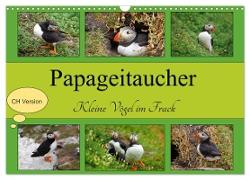 Papageitaucher Kleine Vögel im Frack CH Version (Wandkalender 2024 DIN A3 quer), CALVENDO Monatskalender