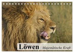 Löwen. Majestätische Kraft (Tischkalender 2024 DIN A5 quer), CALVENDO Monatskalender