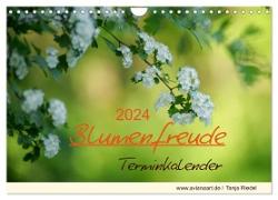 Blumenfreude Terminkalender (Wandkalender 2024 DIN A4 quer), CALVENDO Monatskalender