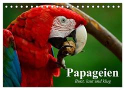 Papageien. Bunt, laut und klug (Tischkalender 2024 DIN A5 quer), CALVENDO Monatskalender