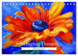 Swinging Flowers (Tischkalender 2024 DIN A5 quer), CALVENDO Monatskalender