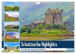 Schottische Highlights Rundreise durch Schottland (Wandkalender 2024 DIN A4 quer), CALVENDO Monatskalender