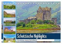 Schottische Highlights Rundreise durch Schottland (Tischkalender 2024 DIN A5 quer), CALVENDO Monatskalender