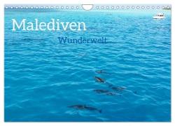 MALEDIVEN Wunderwelt (Wandkalender 2024 DIN A4 quer), CALVENDO Monatskalender