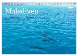 MALEDIVEN Wunderwelt (Tischkalender 2024 DIN A5 quer), CALVENDO Monatskalender