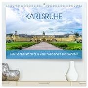 Karlsruhe Die Fächerstadt aus verschiedenen Blickwinkeln (hochwertiger Premium Wandkalender 2024 DIN A2 quer), Kunstdruck in Hochglanz