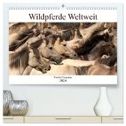 Wildpferde Weltweit (hochwertiger Premium Wandkalender 2024 DIN A2 quer), Kunstdruck in Hochglanz