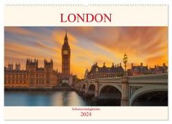 London Sehenswürdigkeiten (Wandkalender 2024 DIN A2 quer), CALVENDO Monatskalender