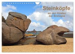 Steinköpfe an den Küsten der Bretagne (Wandkalender 2024 DIN A4 quer), CALVENDO Monatskalender