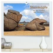 Steinköpfe an den Küsten der Bretagne (hochwertiger Premium Wandkalender 2024 DIN A2 quer), Kunstdruck in Hochglanz