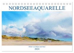 Nordseeaquarelle (Tischkalender 2024 DIN A5 quer), CALVENDO Monatskalender