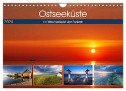 Ostseeküste - im Wechselspiel der Farben (Wandkalender 2024 DIN A4 quer), CALVENDO Monatskalender