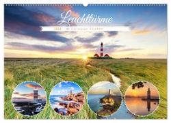 Leuchttürme - an Europas Küsten (Wandkalender 2024 DIN A2 quer), CALVENDO Monatskalender