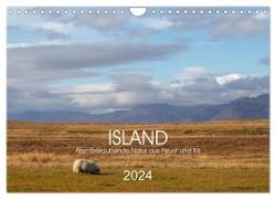 ISLAND Atemberaubende Natur aus Feuer und Eis (Wandkalender 2024 DIN A4 quer), CALVENDO Monatskalender