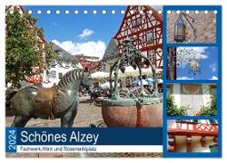 Schönes Alzey - Fachwerk, Wein und Rossmarktplatz (Tischkalender 2024 DIN A5 quer), CALVENDO Monatskalender