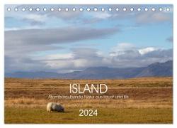 ISLAND Atemberaubende Natur aus Feuer und Eis (Tischkalender 2024 DIN A5 quer), CALVENDO Monatskalender