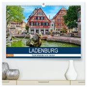 Ladenburg - Spätmittelalter am Neckar (hochwertiger Premium Wandkalender 2024 DIN A2 quer), Kunstdruck in Hochglanz