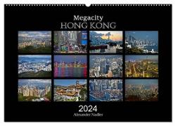 Megacity Hong Kong (Wandkalender 2024 DIN A2 quer), CALVENDO Monatskalender