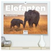 Elefanten - Die sympathischen Rüsseltiere (hochwertiger Premium Wandkalender 2024 DIN A2 quer), Kunstdruck in Hochglanz