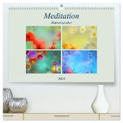 Meditation-Blumenzauber (hochwertiger Premium Wandkalender 2024 DIN A2 quer), Kunstdruck in Hochglanz